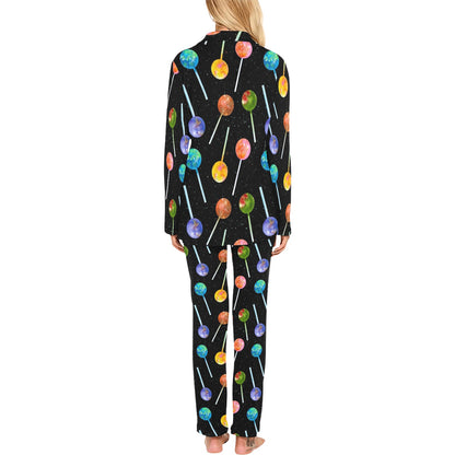 Lollipop Pattern Print Design LL04 Women's Long Pajama Set