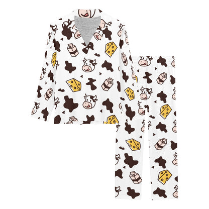 Cow Pattern Print Design 06 Women's Long Pajama Set