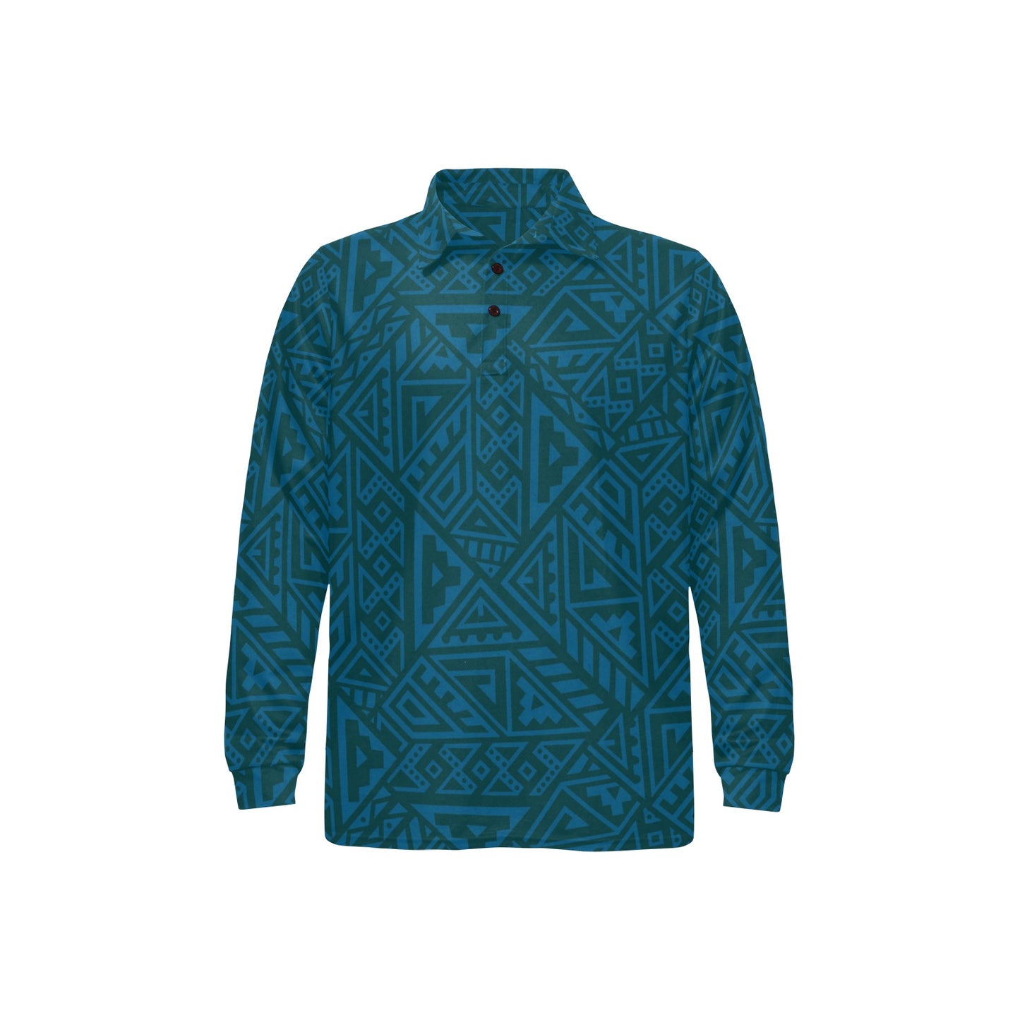 Maori Pattern Print Design 03 Long Sleeve Polo Shirt For Men's