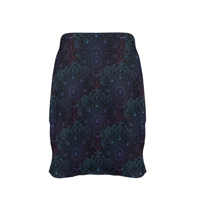 Boho Floral Mandala 17" Golf & Pickleball Skort with Pockets