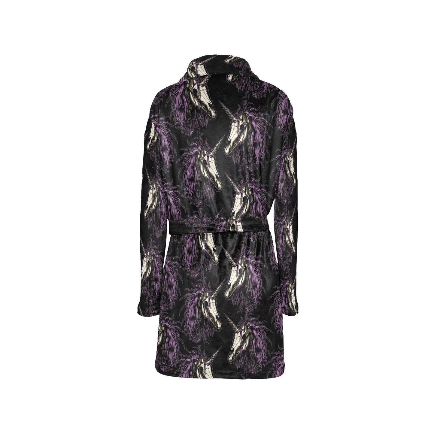 Unicorn Skull head Women's Fleece Robe