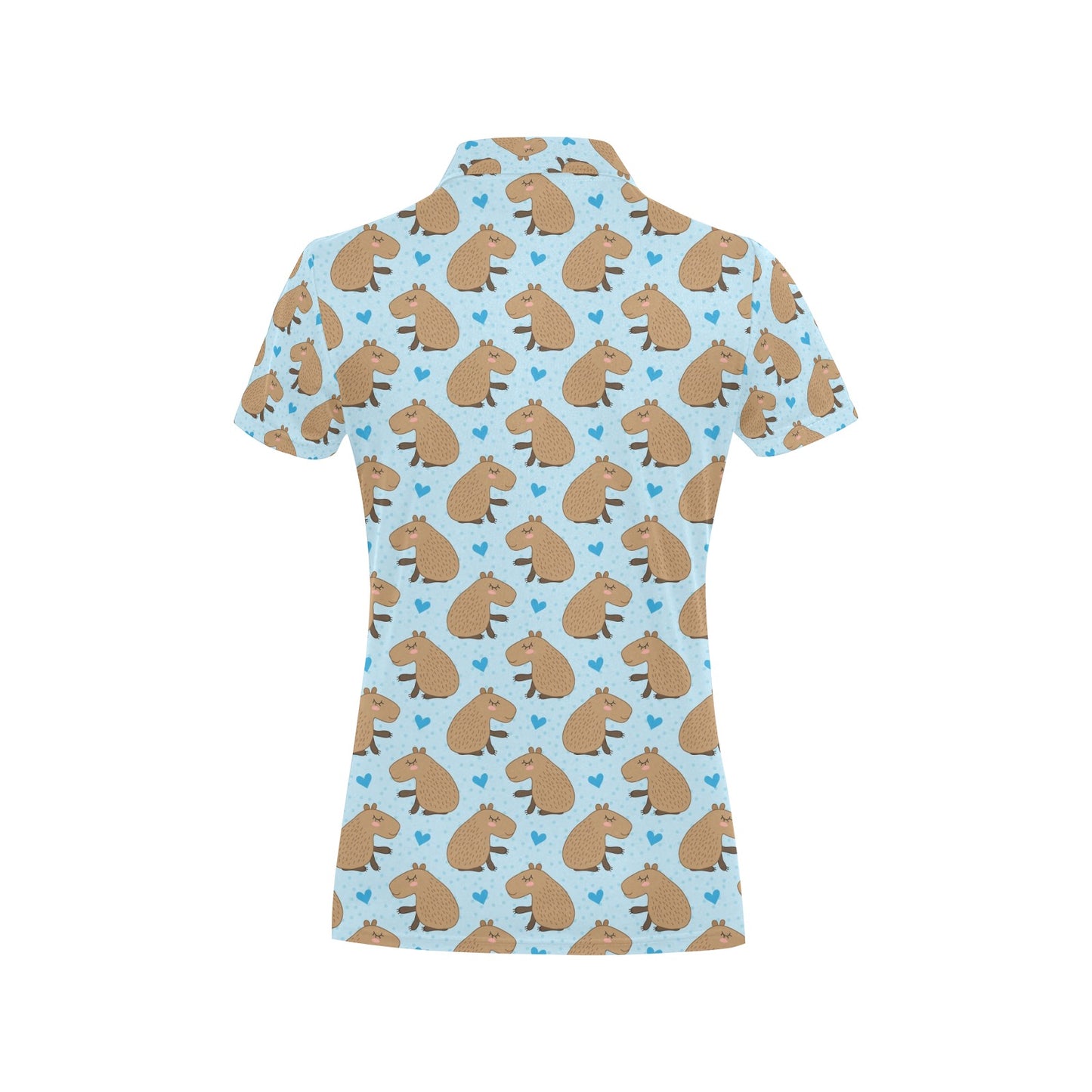 Capybara Pattern Print Design 01 Women's Polo Shirt