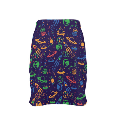 UFO Space Rocket Print Design LKS302 17" Golf & Pickleball Skort with Pockets