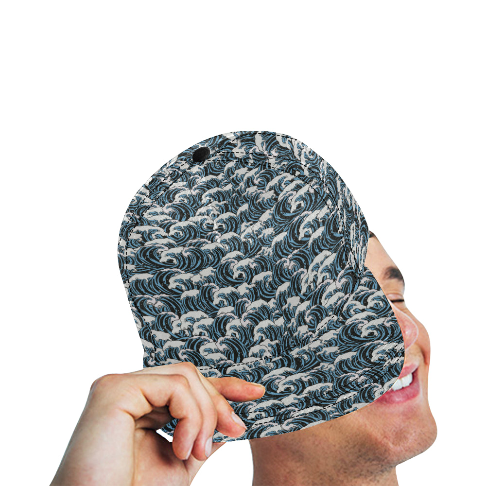 Surf Wave Pattern Print Snapback Cap