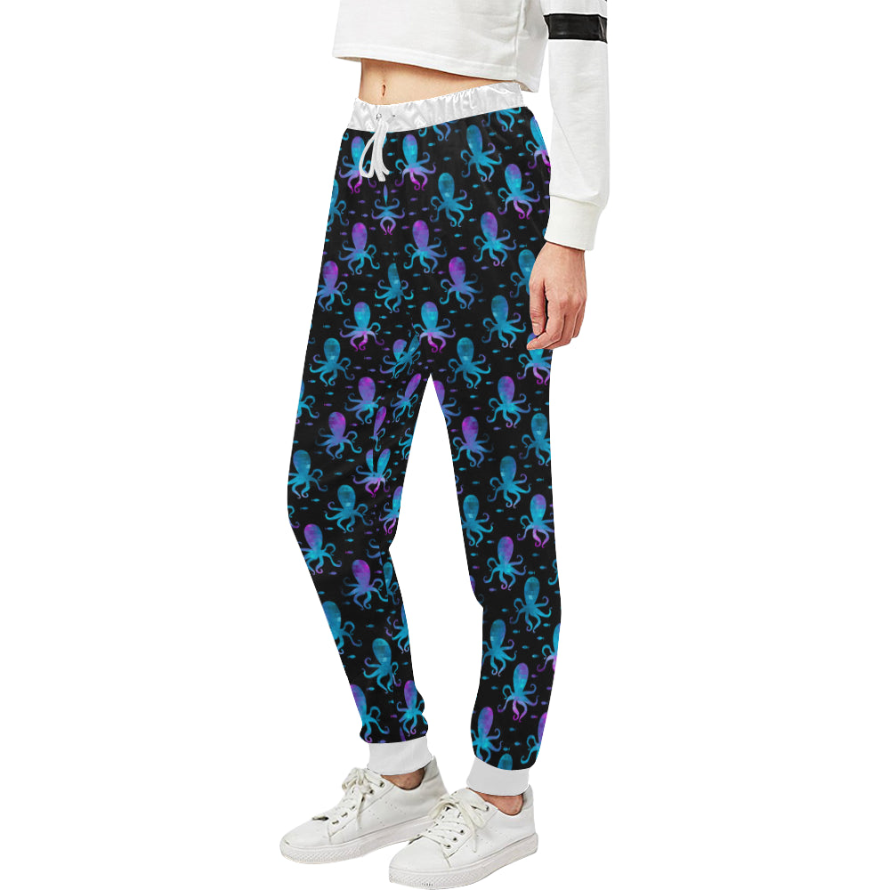 Octopus Blue Design Print Themed Unisex Sweatpants