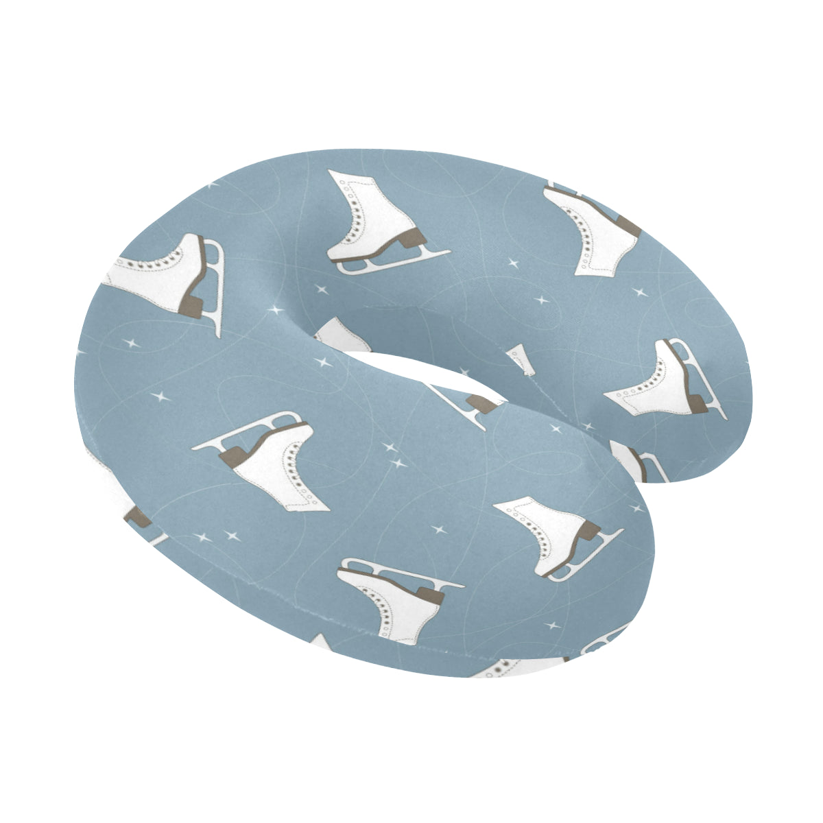 Ice Skate Pattern Print Design 02 U-Shaped Travel Neck Pillow