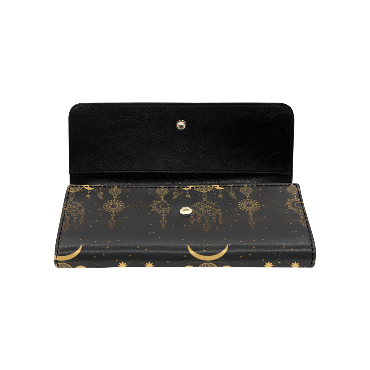 Sun Moon Boho Style Women's Trifold Wallet