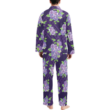 Morning Glory Pattern Print Design MG03 Men's Long Pajama Set
