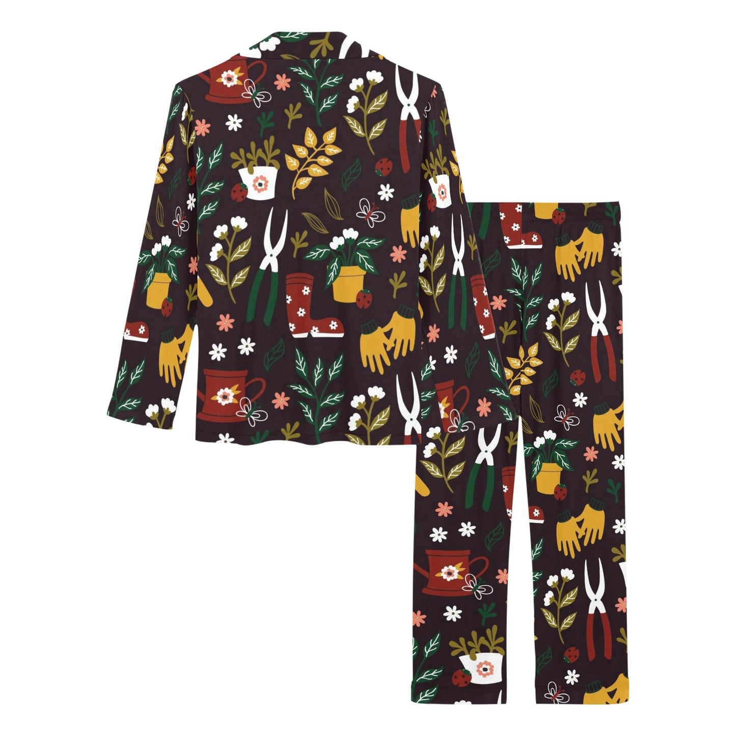 Gardening Pattern Print Design G05 Women's Long Pajama Set