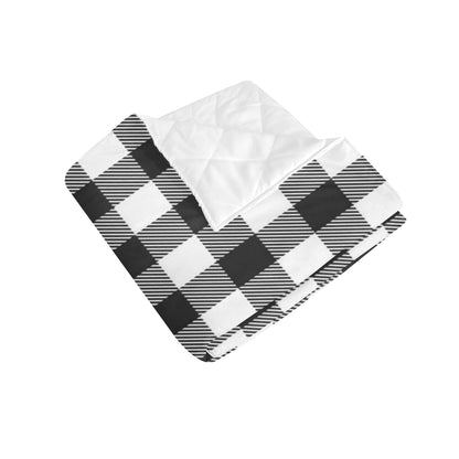 Buffalo check Black white Pattern Print Design 04 Premium Quilt