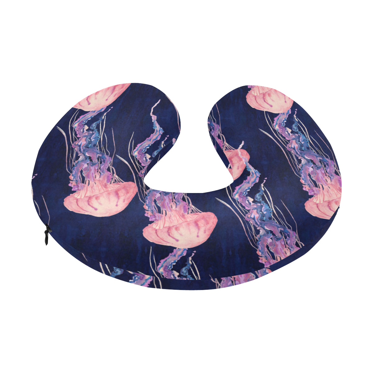 Jellyfish Pattern Print Design 03 U-Shaped Travel Neck Pillow