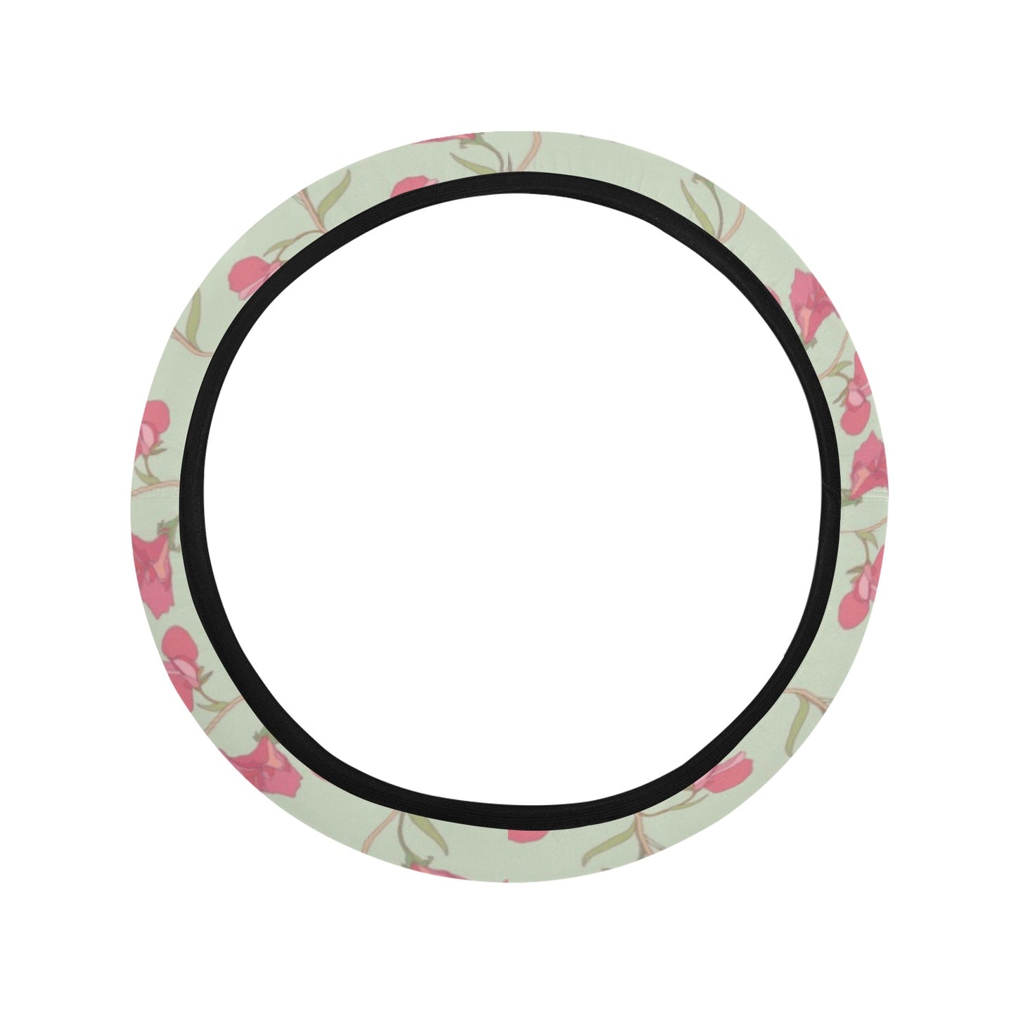 Sweet Pea Print Design LKS301 Steering Wheel Cover with Elastic Edge