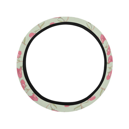 Sweet Pea Print Design LKS301 Steering Wheel Cover with Elastic Edge
