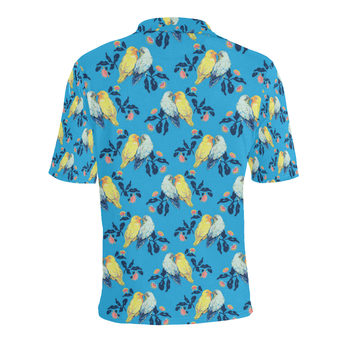 Lovebird Pattern Print Design 03 Men Polo Shirt