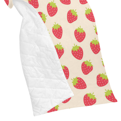 Strawberry Pattern Print Design SB02 Premium Quilt