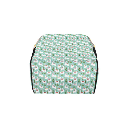 Llama with Cactus Themed Print Diaper Bag Backpack