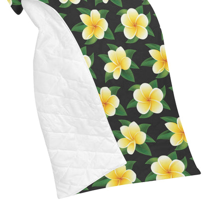 Plumeria Pattern Print Design A03 Premium Quilt