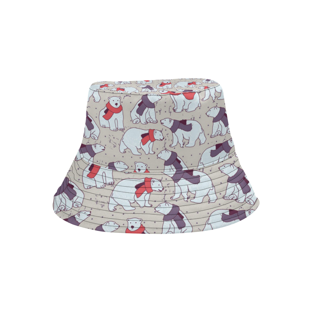 Polar Bear Pattern Print Design PB04 Unisex Bucket Hat