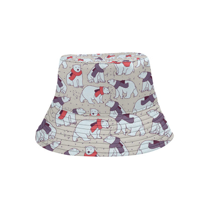 Polar Bear Pattern Print Design PB04 Unisex Bucket Hat