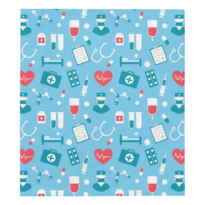 Nurse Pattern Print Design A03 Premium Quilt