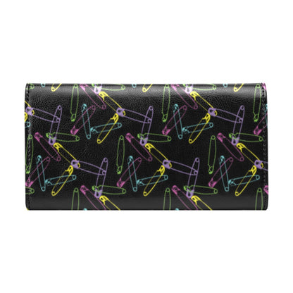 Safety Pin Print Design LKS304 Women's Trifold Wallet