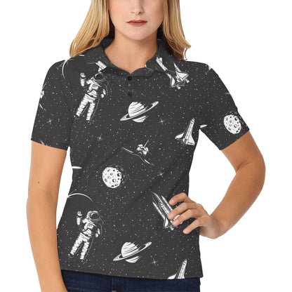 Space Pattern Women's Polo Shirt