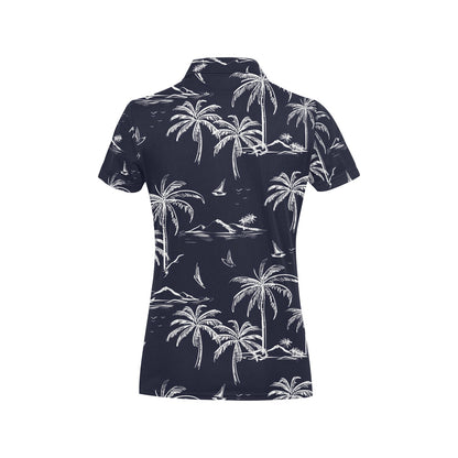 Pacific island Pattern Print Design A02 Women's Polo Shirt