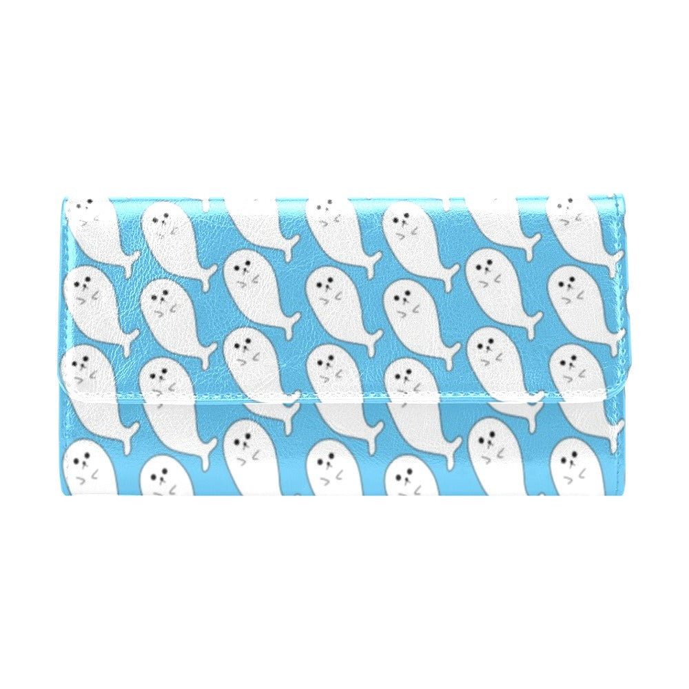 Sea Lion Print Design LKS402 Women's Trifold Wallet