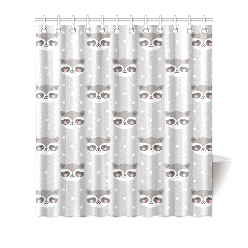 Raccoon Pattern Print Design A04 Shower Curtain