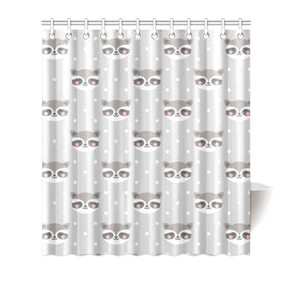 Raccoon Pattern Print Design A04 Shower Curtain