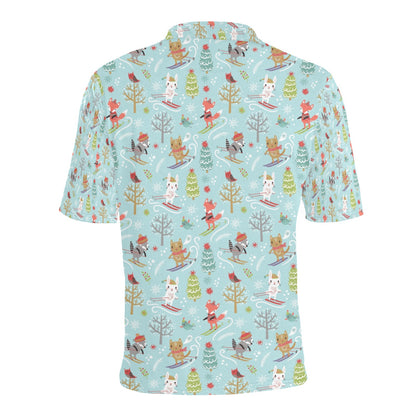 Ski Fox Cute Print Design LKS303 Men Polo Shirt