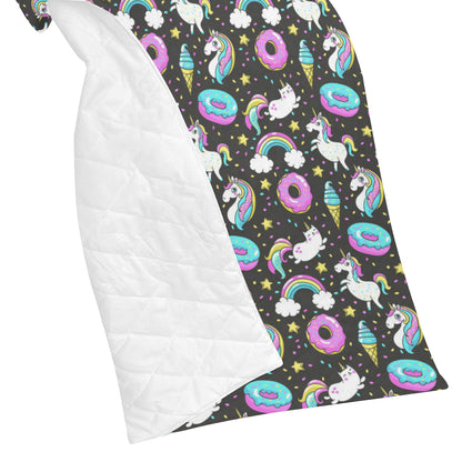 Donut Unicorn Pattern Print Design DN09 Premium Quilt