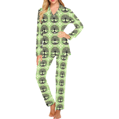 Celtic Pattern Print Design 010 Women's Long Pajama Set