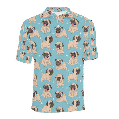 Pug Pattern Print Design A03 Men Polo Shirt