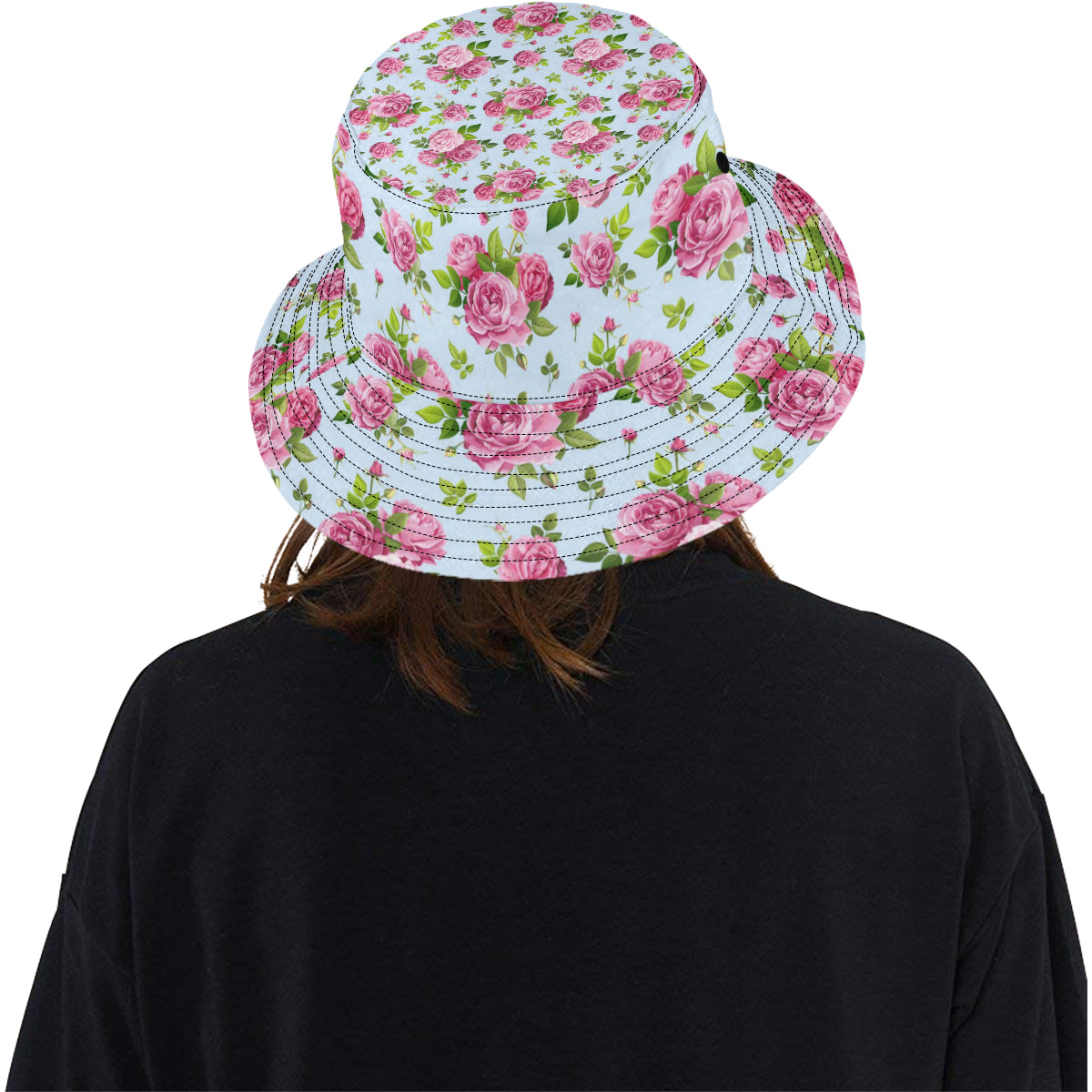 Rose Pink Pattern Print Design RO08 Unisex Bucket Hat