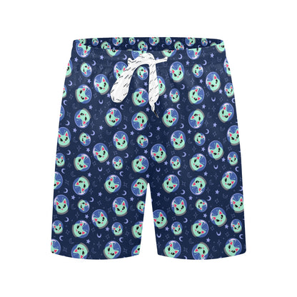 Alien Cat Men's Swim Trunks Beach Shorts