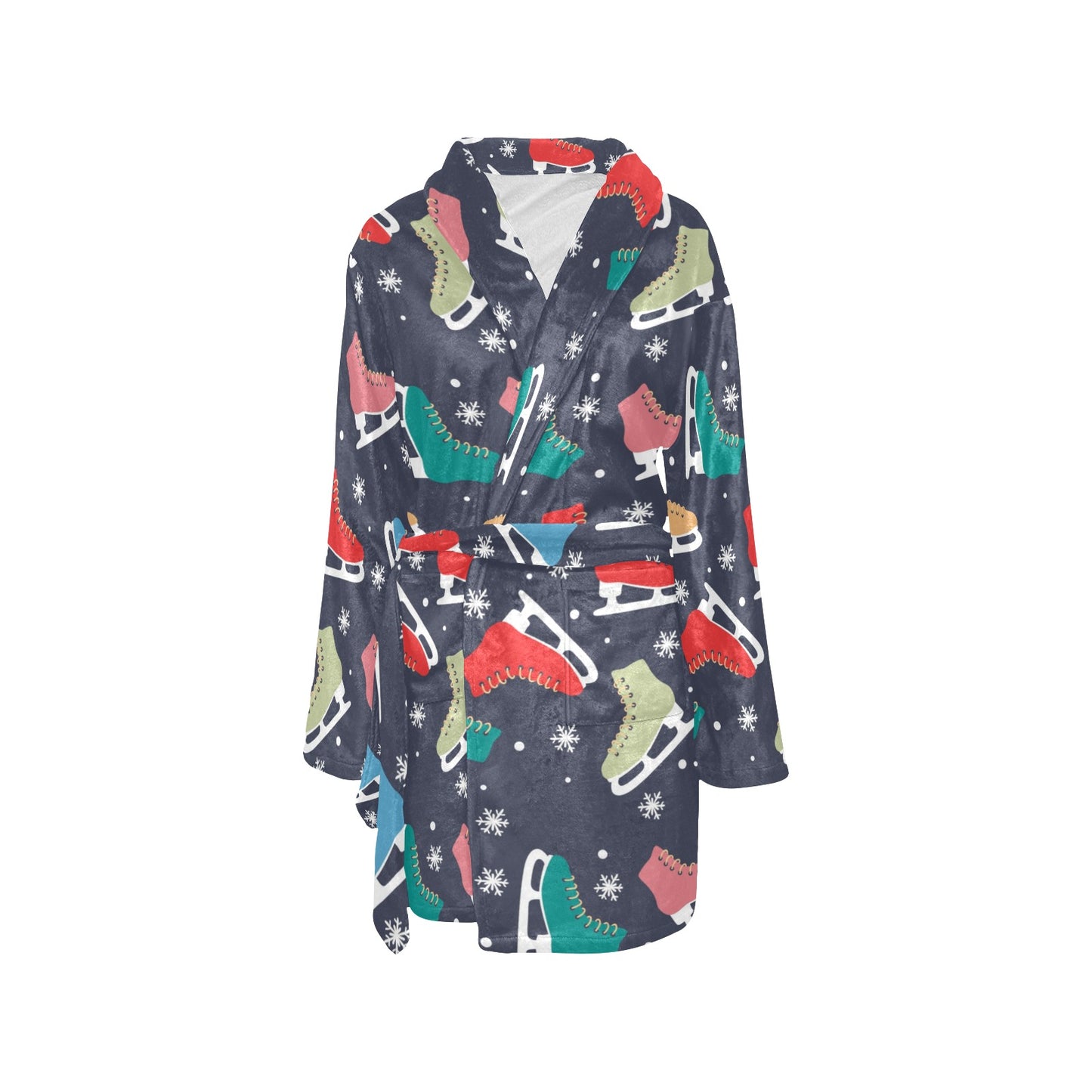 Ice Skate Pattern Print Design 04 Women's Fleece Robe