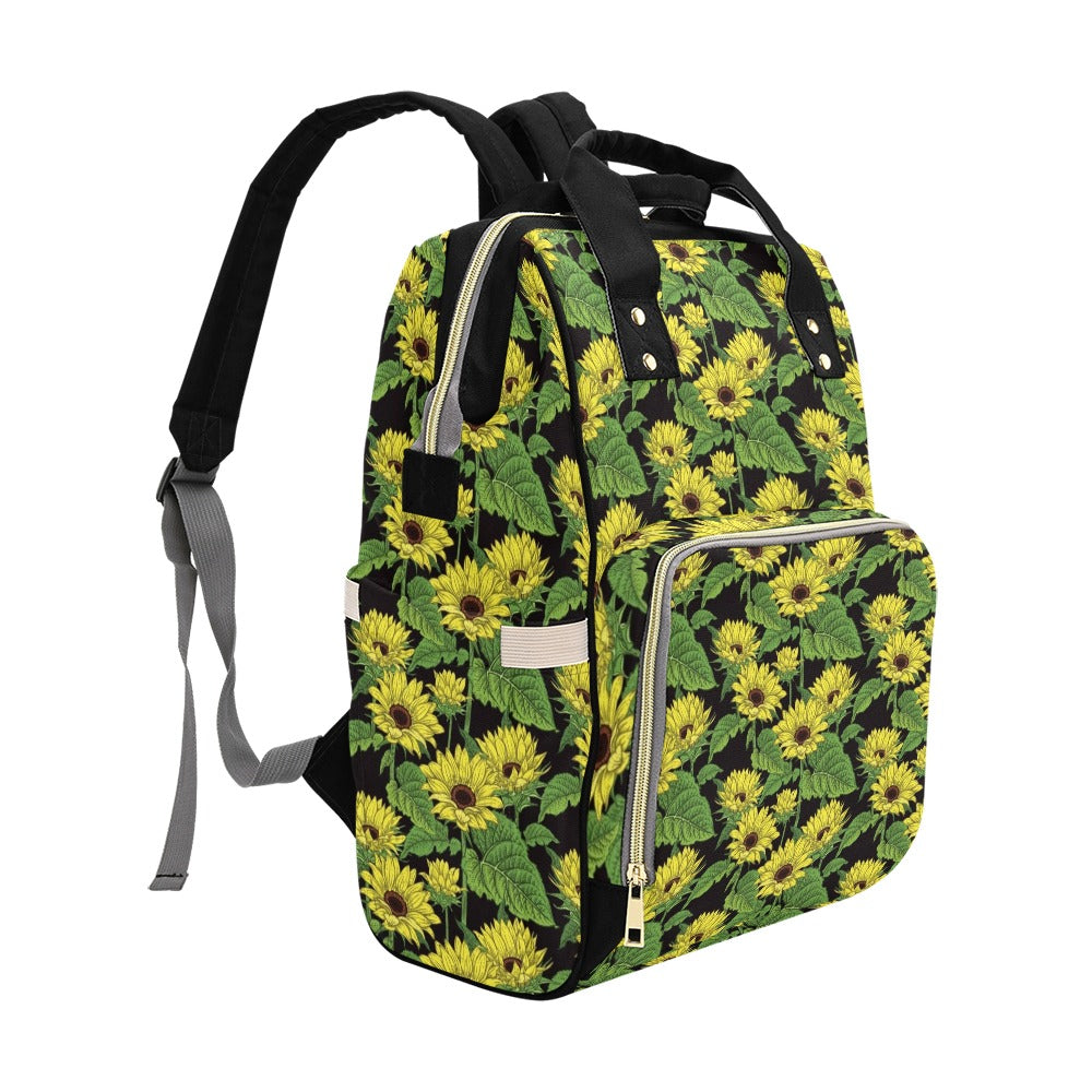 Sunflower Print Design LKS3010 Diaper Bag Backpack