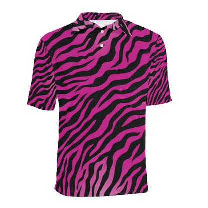 Pink Zebra Men Polo Shirt
