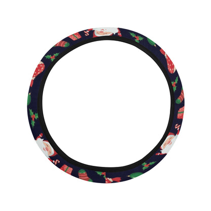 Santa Christmas Themed Print Design LKS304 Steering Wheel Cover with Elastic Edge