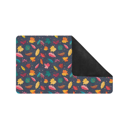 Elm Leave Colorful Print Pattern Rubber Doormat