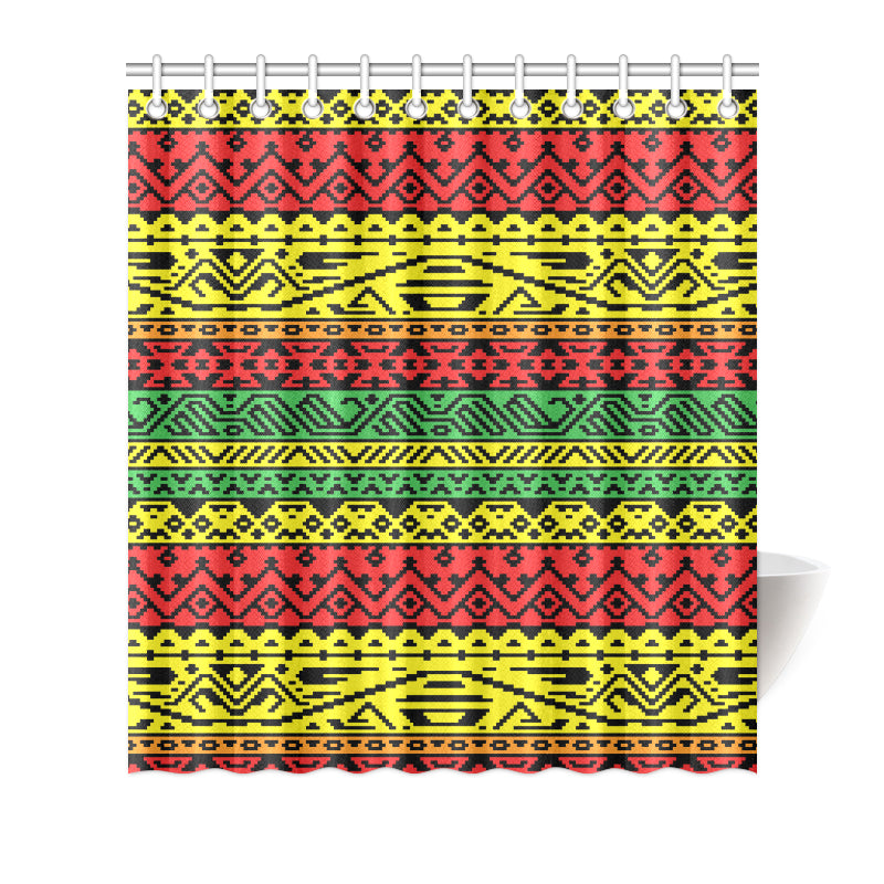 Rastafarian Pattern Print Design A02 Shower Curtain