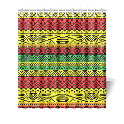 Rastafarian Pattern Print Design A02 Shower Curtain
