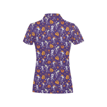Skeleton Halloween Dance Print Design LKS304 Women's Polo Shirt