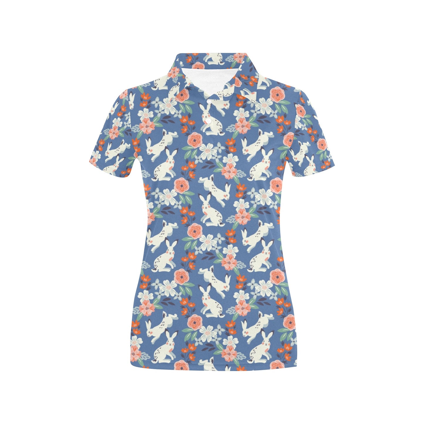 Bunny Pattern Print Design 07 Women's Polo Shirt