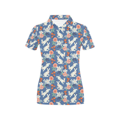Bunny Pattern Print Design 07 Women's Polo Shirt