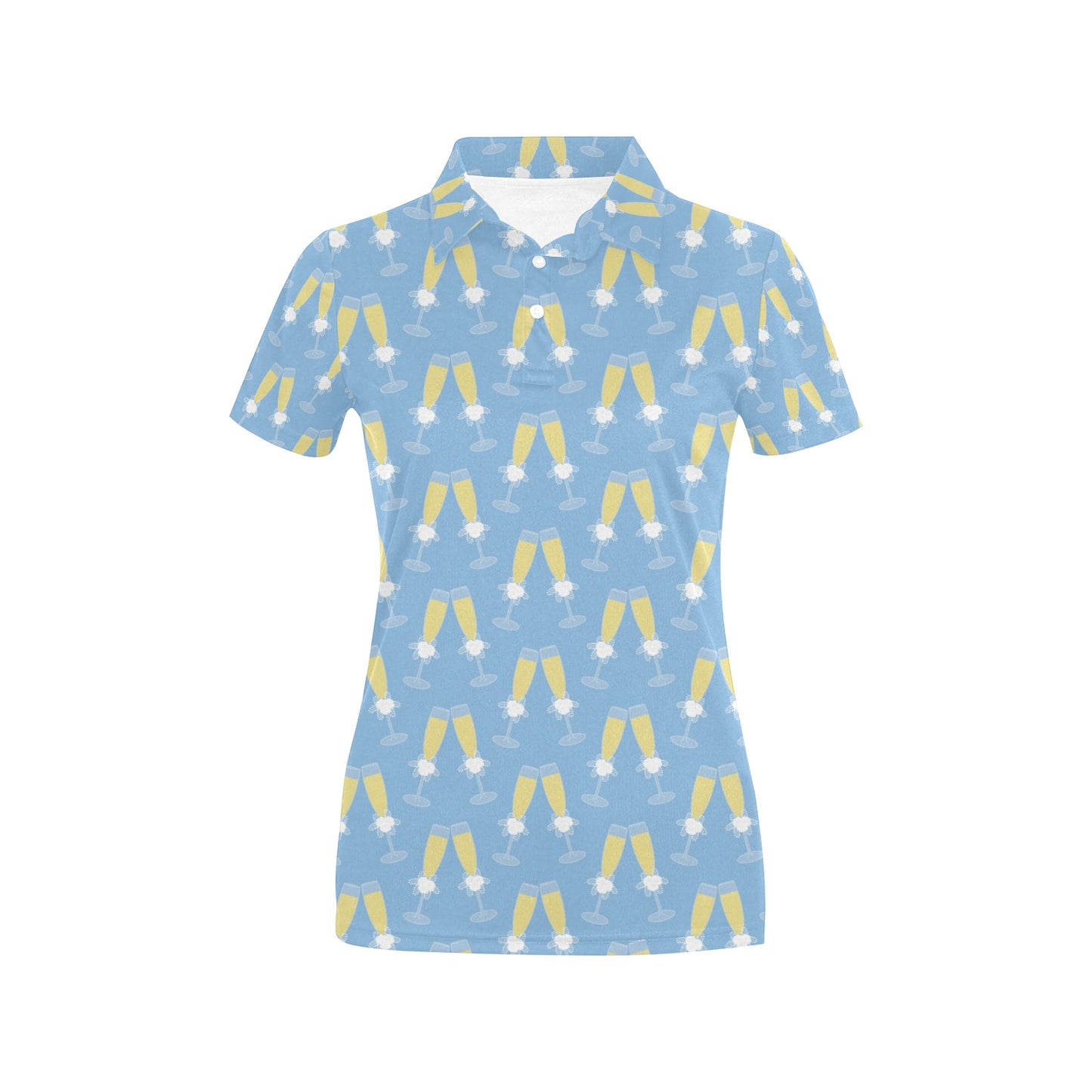 Champagne Pattern Print Design 06 Women's Polo Shirt