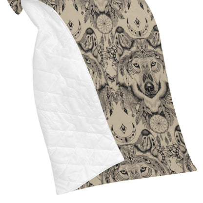 Indian Boho Wolf Premium Quilt