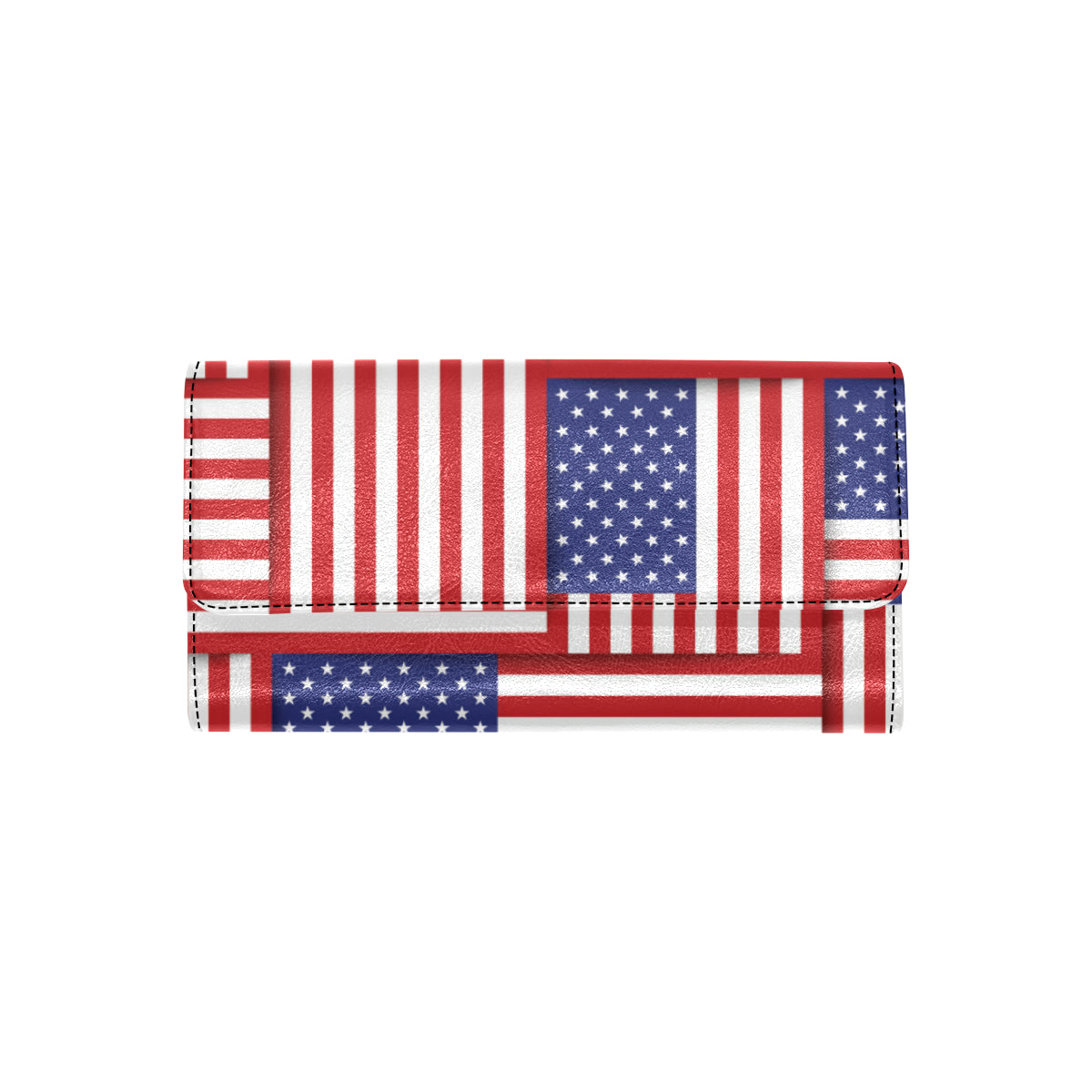 Patriotic US Flag Pattern Print Design A01 Women's Trifold Wallet