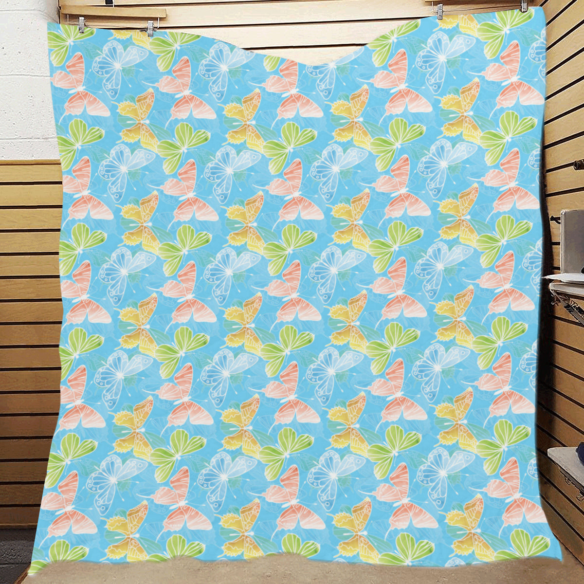 Butterfly Pattern Print Design 05 Premium Quilt